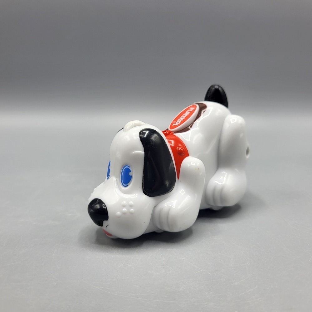 Playskool Puppy Dog Rolling Toy Wendy's Kids Meal 2001 Vintage White Black Red